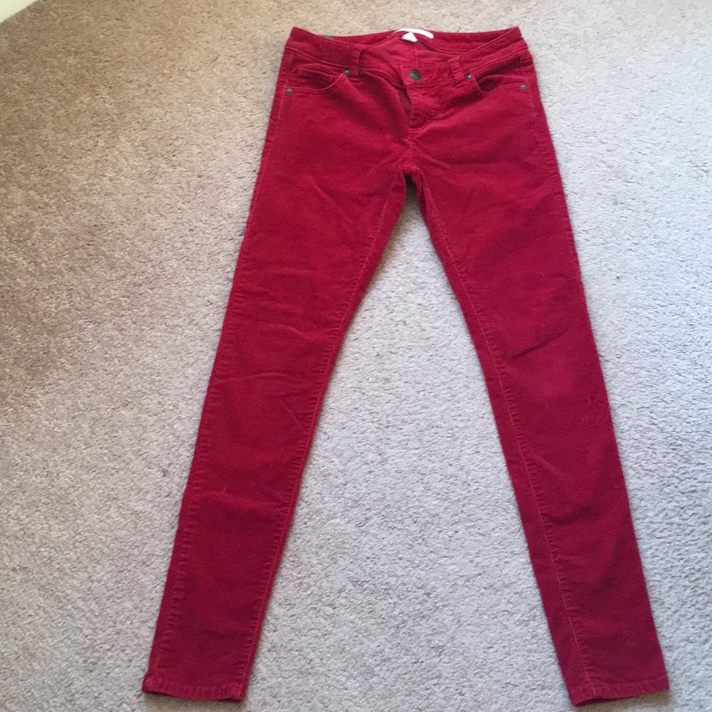 Red Corduroy Lauren Conrad Stretch Skinny